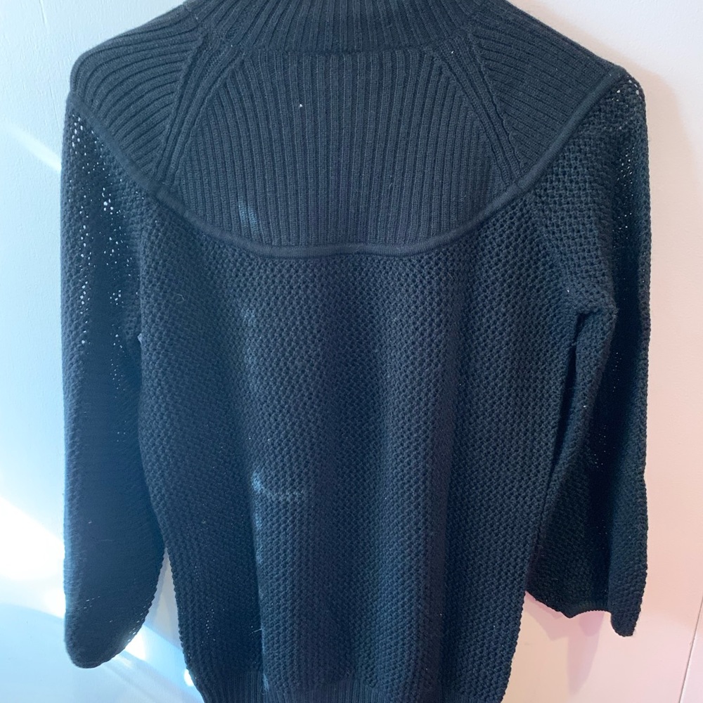 Club Monaco black open work sweater
